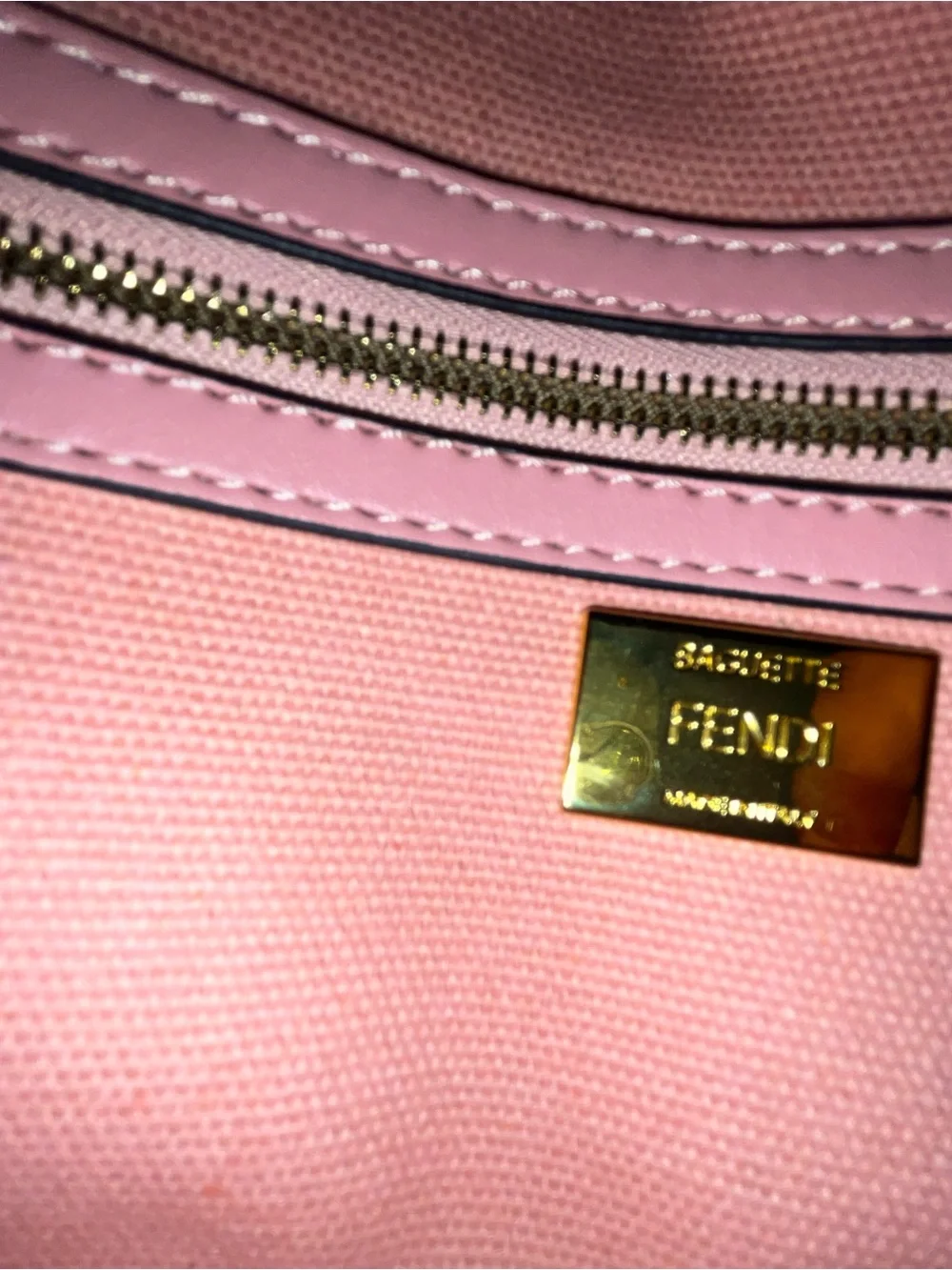 Fendi Pink Baguette Shoulder Crossbody Bag